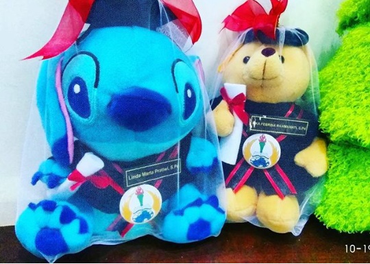 Stitch and Teddy Bear Boneka Wisuda UNIPA Kado Wisudaku