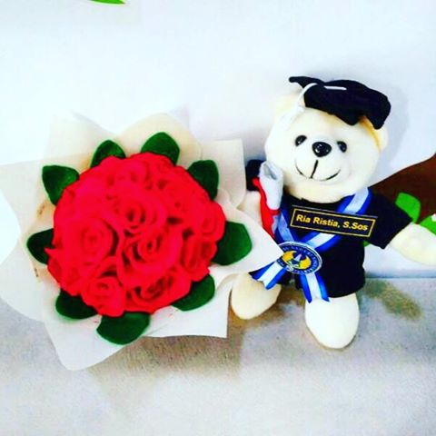 Paket Teddy Bunga Mawar Merah