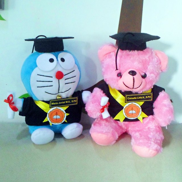 Toko Doraemon  dan Bear Pink USD Kado Wisudaku