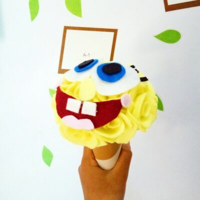 Jual Buket Bunga Ice Cream Buket Bunga Spongebob 085878749975