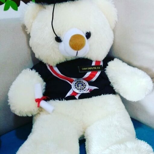 Jual Boneka Teddy Bear Jumbo Cream Graduation Wisuda Jogja 085878749975