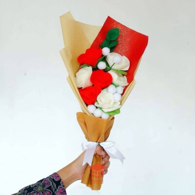 Jual Bouquet Felt Flower Bunga Flanel Valentine 085878749975