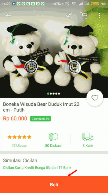 Cara Order Produk KADO WISUDAKU Via Tokopedia kado wisuda boneka teddy bear selempang wisuda 0858 7874 9975 (8)