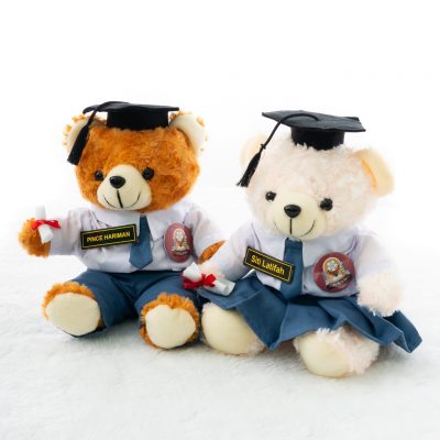 Piala Boneka Wisuda Teddy Bear Brown Kado Wisudaku