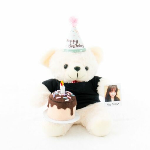 Boneka Ultah Teddy Bear dengan Kue Tart