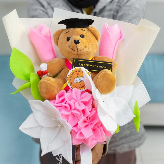 Buket Bunga Boneka Wisuda Teddy Bear