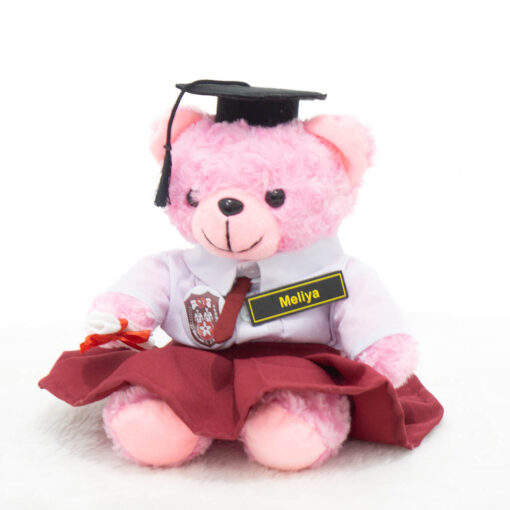 Boneka Wisuda Teddy Bear Pink SD Cewek