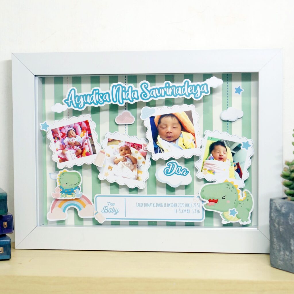 Scrap Frame 3D Custom Foto Baby Kado Untuk Bayi Kado Wisudaku