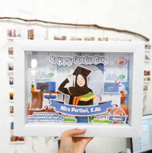 Kado Wisuda Frame 3D Foto Graduation Bisa Custom