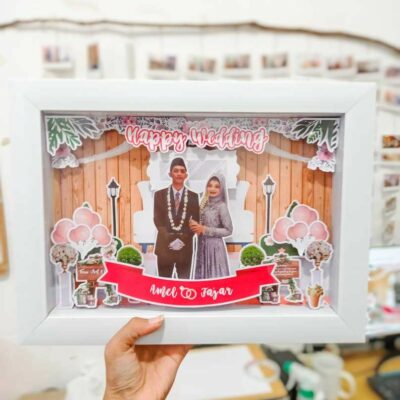Scrap Frame Foto Pernikahan 3D Request Kado Wedding