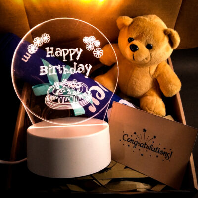 Gift Box Lampu LED Birthday Mini Teddy