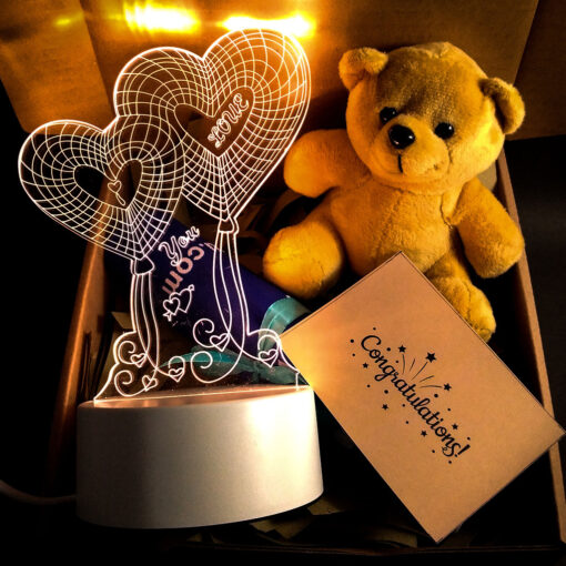 Gift Box Lampu LED Love Mini Teddy