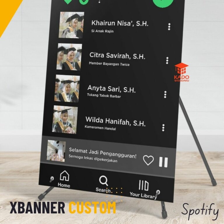 Banner Wisuda Custom Desain Spotify - Kado Wisudaku